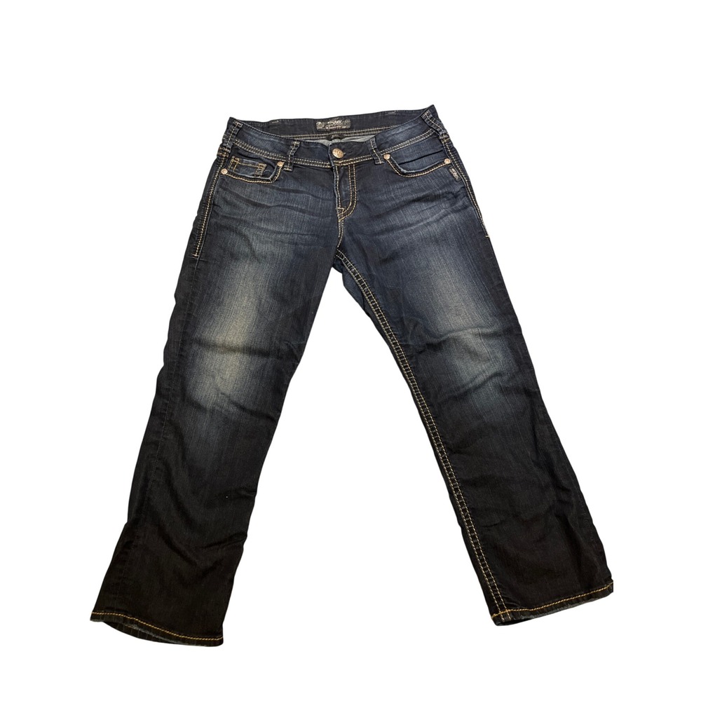Silver Jeans Co Suki Capri Bootcut Dark Wash Denim Jeans‎ Women W30 Casual